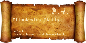 Milankovics Attila névjegykártya